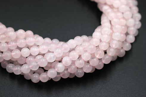 Rose Quartz Gemstone Beads, 6mm, Round